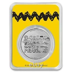 1 oz. Peanuts Snoopy & Charlie Brown VALENTINE. 999 silver COLORIZED PRE-SALE