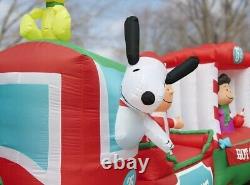 16.5' Peanuts Christmas Train Charlie Brown, Lucy, Snoopy Airblown Inflatable