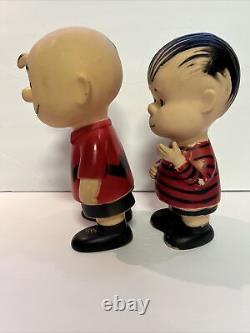 1950s Peanuts Charlie Brown And Linus Vinyl Figures Toys Vintage