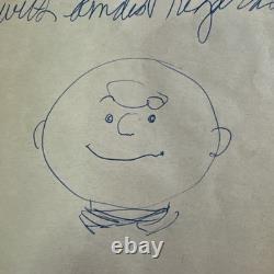 1957 Signed Schulz & Charlie Brown Sketch New Peanuts Good Ol' Charlie Brown