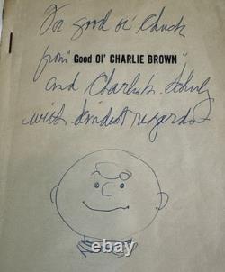 1957 Signed Schulz & Charlie Brown Sketch New Peanuts Good Ol' Charlie Brown