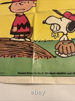 1968 Vintage PEANUTS Poster No. 5 Charlie Brown Snoopy DROOL-BALL Baseball