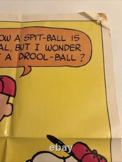 1968 Vintage PEANUTS Poster No. 5 Charlie Brown Snoopy DROOL-BALL Baseball