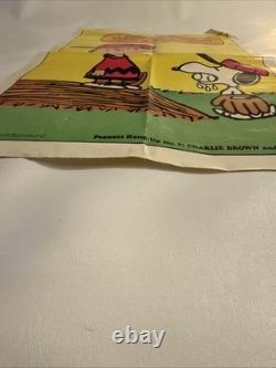 1968 Vintage PEANUTS Poster No. 5 Charlie Brown Snoopy DROOL-BALL Baseball