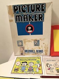 1969 Mattel PICTURE MAKER PEANUTS CHARLIE BROWN & SNOOPY Hard to Find Complete