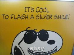 1970s SNOOPY DENTAL BRACES POSTER ITS COOL TO FLASH A SUPER SMILE! 15.5x 20.5