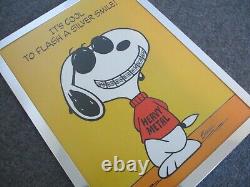 1970s SNOOPY DENTAL BRACES POSTER ITS COOL TO FLASH A SUPER SMILE! 15.5x 20.5