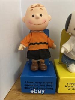 1990 Peanuts Snoopy Charlie Brown Linus Lucy Patty Vinyl Figure Philosophy Dolls