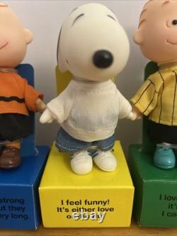 1990 Peanuts Snoopy Charlie Brown Linus Lucy Patty Vinyl Figure Philosophy Dolls