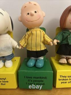 1990 Peanuts Snoopy Charlie Brown Linus Lucy Patty Vinyl Figure Philosophy Dolls