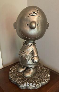 1999 Austin Sculpture Peanuts, Charlie Brown Bronze Color Day Dreamer Rare Mint