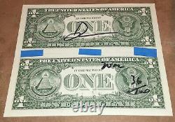 2 Death NYC Ltd US DOLLAR $1 bill Signed Graffiti art charlie brown snoopy paris