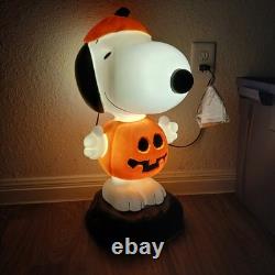 2' Ft Peanuts Charlie Brown Snoopy Lighted Pumpkin Blow Mold Halloween Gemmy