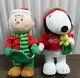 2-set Snoopy & Charlie Brown Greeters 21 Peanuts Christmas Plush Decoration New