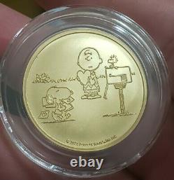 2021 1 Oz GOLD PEANUTS SNOOPY N CHARLIE BROWN VALENTINE Coin