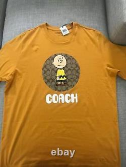 2021 New Coach Snoopy Peanut Charlie Brown T-Shirt Orange Size XL Limited