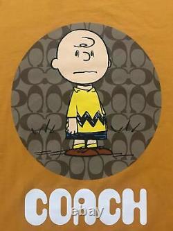 2021 New Coach Snoopy Peanut Charlie Brown T-Shirt Orange Size XL Limited
