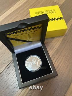 2021 Valentine's Day Snoopy Charlie Brown 1 Ounce Silver Proof with Box & COA