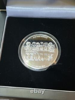 2021 Valentine's Day Snoopy Charlie Brown 1 Ounce Silver Proof with Box & COA