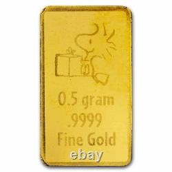 2025 Charlie Brown & Snoopy Peanuts Christmas Gold Bar. 5 Gram