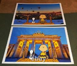 2x DEATH NYC ltd signed LG street art print 45x32cm Charlie Brown Snoopy balloon