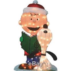 32 Lighted Caroling Charlie Brown Snoopy Christmas Holiday Lawn Figure 20209