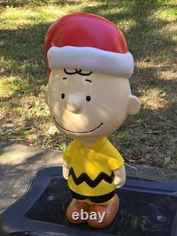 3pc set Blow Mold Peanuts Christmas Yard Decor Charlie Brown Woodstock Lucy 22