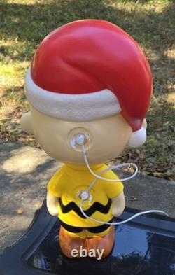 3pc set Blow Mold Peanuts Christmas Yard Decor Charlie Brown Woodstock Lucy 22