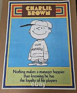 4 1969 Peanuts Baseball Posters Schulz Linus Lucy Snoopy Charlie Brown Vintage