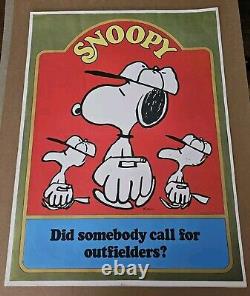 4 1969 Peanuts Baseball Posters Schulz Linus Lucy Snoopy Charlie Brown Vintage