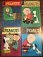 4 Vintage Comics Peanuts Charles Schulz #1-4 Gold Key 1963 Snoopy Charlie Brown