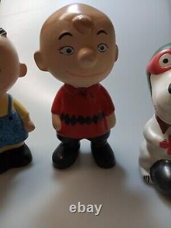5 Vintage Peanuts CHARLIE BROWN SNOOPY PigPen Lucy Linus Set 1969 Ceramic Figure