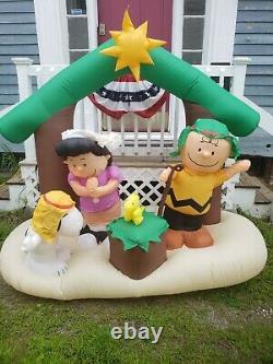 6 Ft PEANUTS NATIVITY SCENE Airblown Yard Inflatable SNOOPY CHARLIE BROWN LUCY