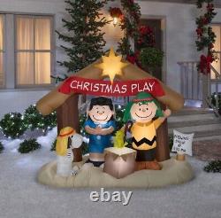 6' PEANUTS NATIVITY SCENE Airblown Yard Inflatable CHARLIE BROWN SNOOPY LUCY