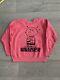60s Mayo Spruce Vintage Sweat Peanuts Charlie Brown Snoopy Pink L Size