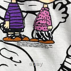 90s Peanuts By Novel Teez Charlie Brown Snoopy VTG All Over Print T-shirt Sz XL