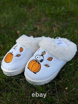 AE Fall Halloween Charlie Brown Snoopy Slippers Size 7 Brand New In Hand