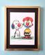 Aidan Flux Hand Signed Authentic Print Framed Snoopy And Charlie Brown Coa