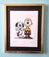 Aidan Flux Hand Signed Authentic Print Framed Snoopy And Charlie Brown Coa