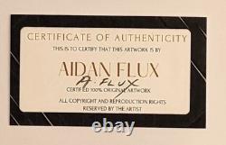 AIDAN FLUX Hand Signed Authentic Print Framed Snoopy and Charlie Brown COA