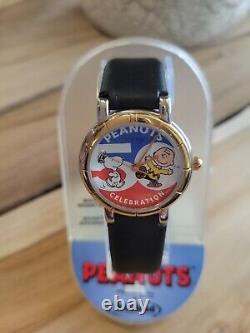 ARMITRON Peanuts 50th CELEBRATION 1999 Snoopy CHARLIE BROWN Watch in CASE