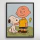 Arivers Snoopy And Charlie Brown Original Art 14x11 Comics Painting Canvas Decor