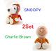 Astronaut Snoopy Charlie Brown Peanut 50th Anniversary Plush Doll H/18cm 2set