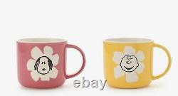 Afternoon tea x peanuts collaboration Mug Snoopy &Charlie brown Flower 4Set NEW