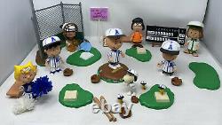 All Star Peanuts Charlie Brown Baseball Figure Lot Set Playset Snoopy RARE HTF