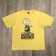 Bape × Peanuts Snoopy Charlie Brown T-shirt Yellow A Bathing Ape Size L