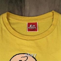 BAPE × peanuts snoopy Charlie Brown T-shirt Yellow A Bathing Ape Size L