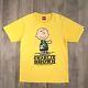Bape × Peanuts Snoopy Charlie Brown T-shirt Yellow A Bathing Ape Size M