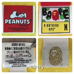 BAPE × peanuts snoopy Charlie Brown T-shirt Yellow A Bathing Ape Size M