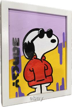 Banksy Graffiti Art Snoopy Peanuts Charlie Brown 9x11 Painting